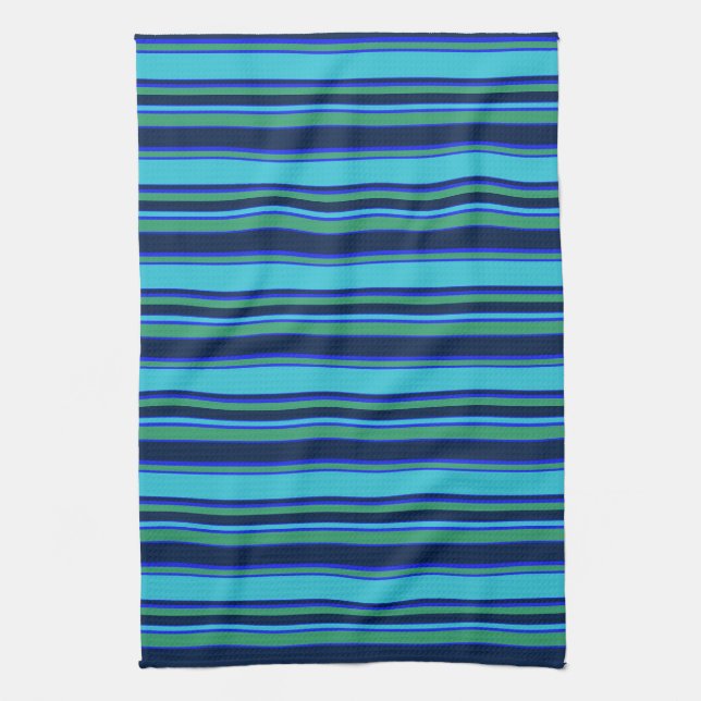 Paño De Cocina Bandas azules y verdes (Vertical)