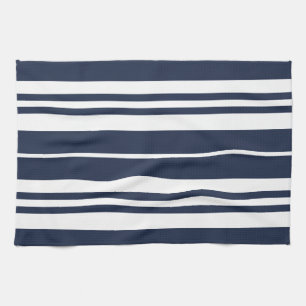 Paño De Cocina Bandas blancas azules de la marina