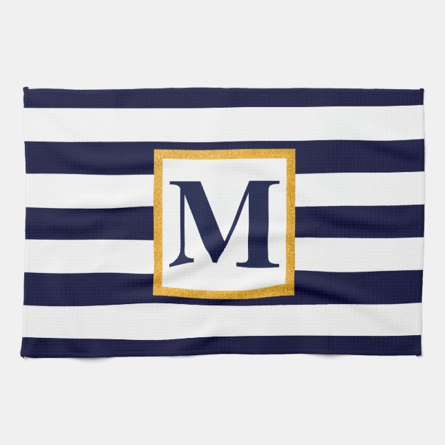 Paño De Cocina Bandas blancas y azules (Horizontal)