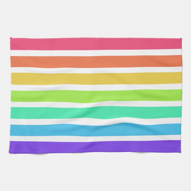 Paño De Cocina Bandas de arco iris luminosas (Horizontal)