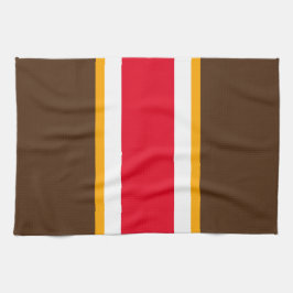 Paño De Cocina Bandas de Carreras Amarillo Blanco Cacao Rojo Bril