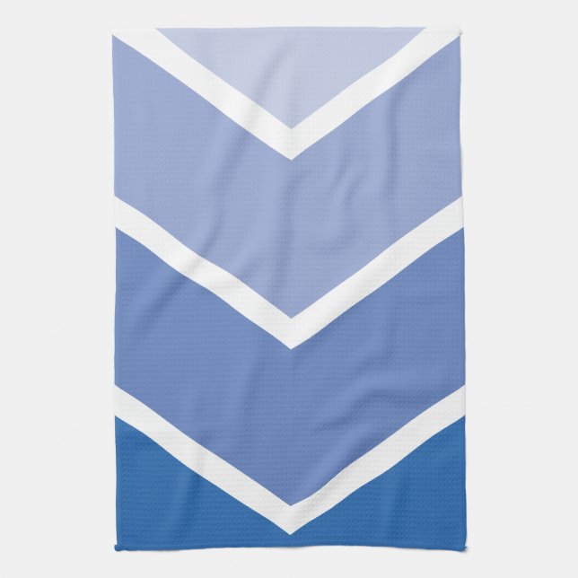 Paño De Cocina Bandas de Chevron de Ombré Azul (Vertical)