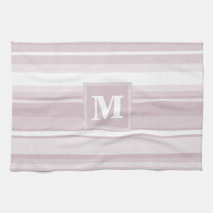 Paño De Cocina Bandas de cuarzo rosa monograma
