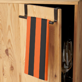 Paño De Cocina Bandas de Halloween de negro y Naranja