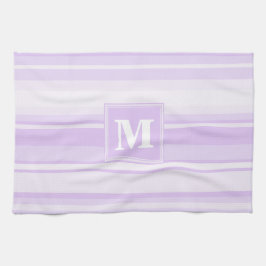 Paño De Cocina Bandas de lilac monogramo