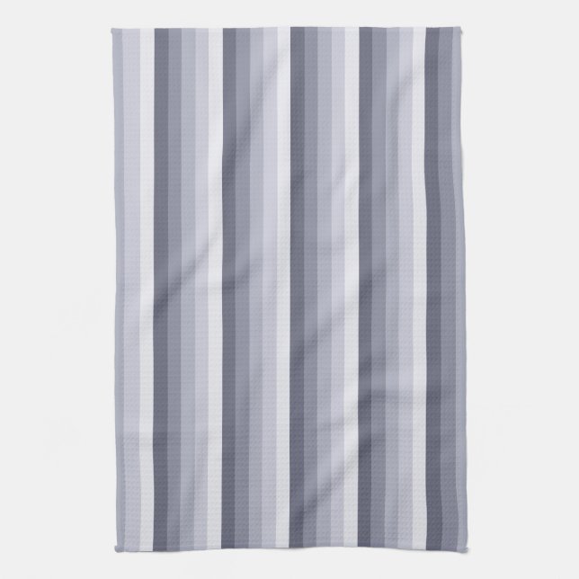 Paño De Cocina Bandas de sombra gris azul (Vertical)