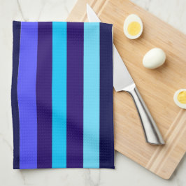 Paño De Cocina Bandas de tonos múltiples azules