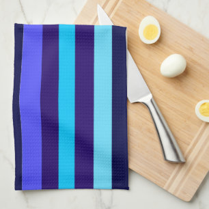 Paño De Cocina Bandas de tonos múltiples azules