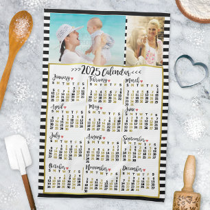 Paño De Cocina Bandas del calendario mensual de 2025 años   Fotos