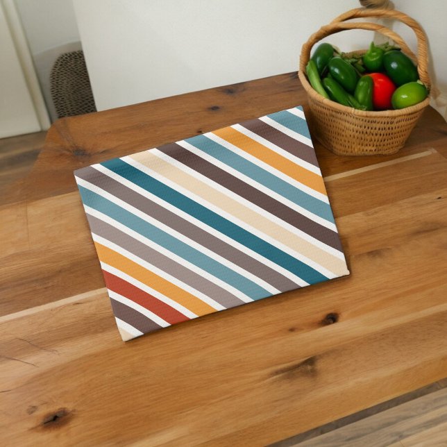 Paño De Cocina Bandas diagonales multicolor (Kitchen Towel)