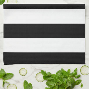Paño De Cocina Bandas en blanco y negro, patrón a rayas, líneas
