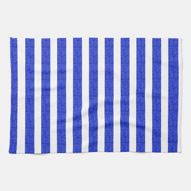 Paño De Cocina Bandas geométricas azules de moda (Horizontal)