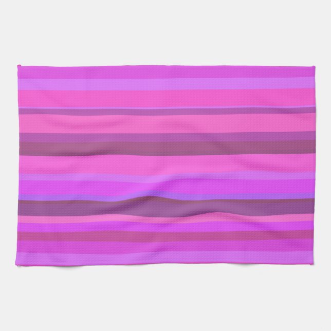 Paño De Cocina Bandas horizontales rosadas (Horizontal)