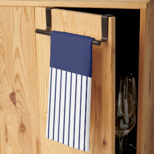 Paño De Cocina Bandas pop de color - Azul y blanco