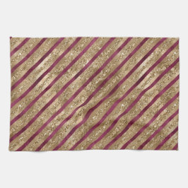 Paño De Cocina Bandas Purpurinas de oro de Borgoña