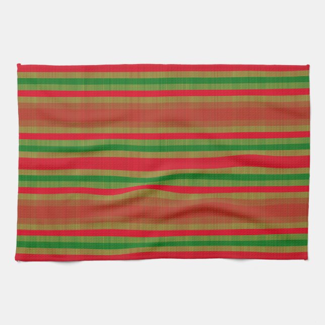 Paño De Cocina Bandas rojas de oro verde (Horizontal)