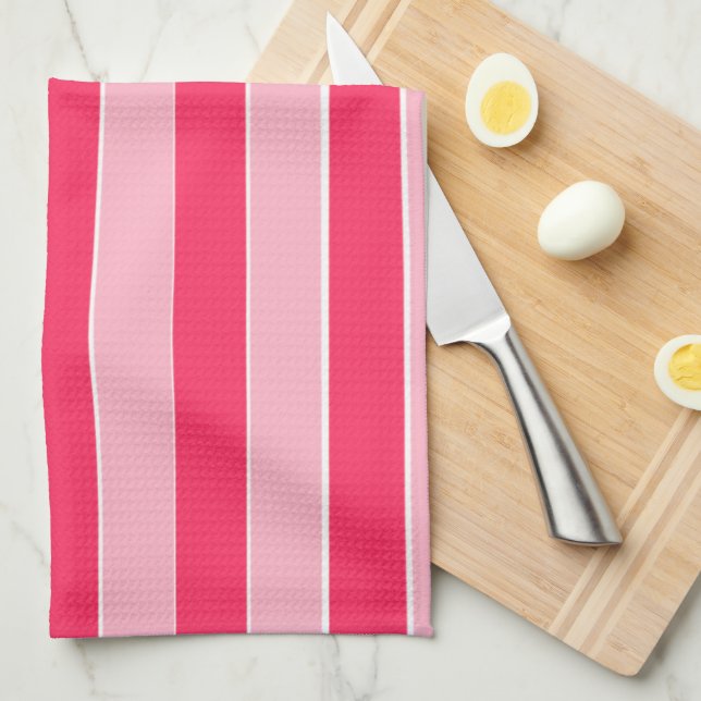 Paño De Cocina Bandas rosadas (Doblado Cuarto)