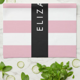 Paño De Cocina Bandas rosadas, Patrón rayado, Líneas, Su Nombre