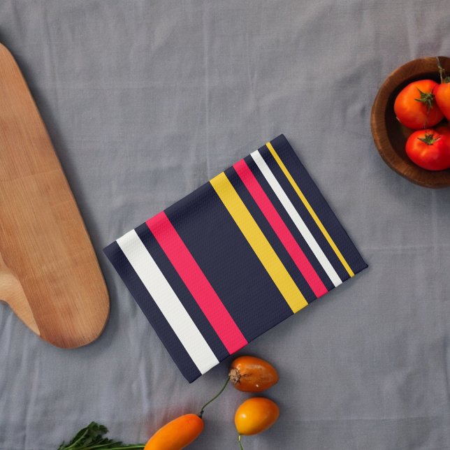 Paño De Cocina Bandas uniformes azules (Kitchen Towel)