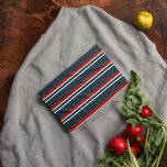 Paño De Cocina Bandas uniformes rojas azules<br><div class="desc">Diseñe su cocina con estos uniformes de rayas Kitchen Toels y comparta sus comentarios con nosotros. Compras felices</div>