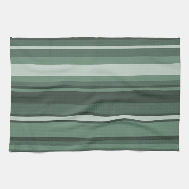 Paño De Cocina Bandas verdes de salvia (Horizontal)