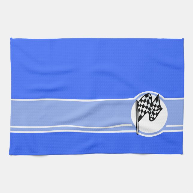 Paño De Cocina Bandera a cuadros; Azul (Horizontal)