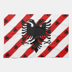 Paño De Cocina Bandera albanesa de las rayas