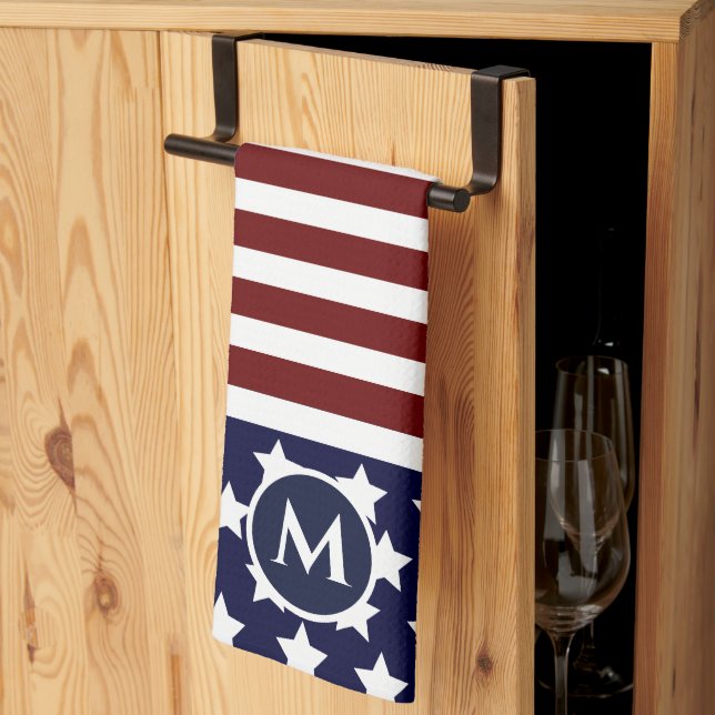 Paño De Cocina Bandera americana Bandera Azul Blanco Rojo (Pliegue de tercios)