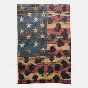 Paño De Cocina Bandera Americana Rústica Estampado Leopardo (4)