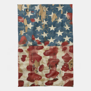 Paño De Cocina Bandera Americana Rústica Estampado Leopardo (6)