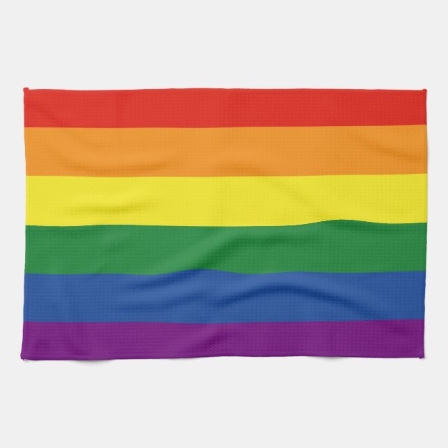 Paño De Cocina Bandera arco iris del orgullo gay (Horizontal)