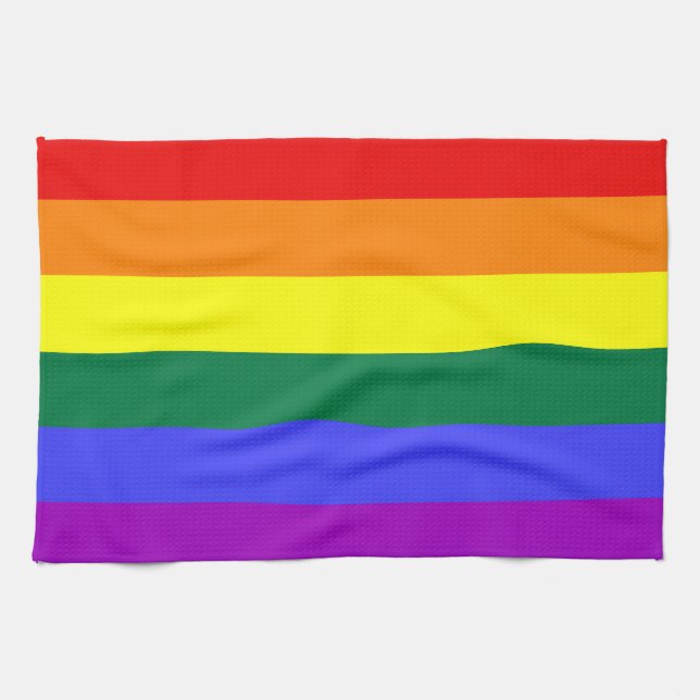 Paño De Cocina Bandera arco iris del Orgullo LGBT (Horizontal)