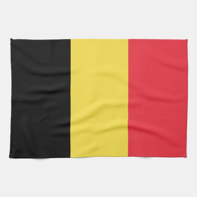 Paño De Cocina Bandera belga patriótica (Horizontal)
