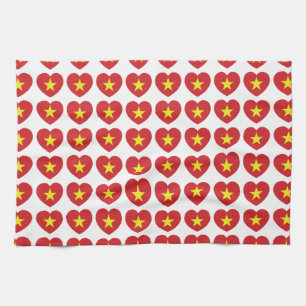 Paño De Cocina Bandera cardíaca de Vietnam