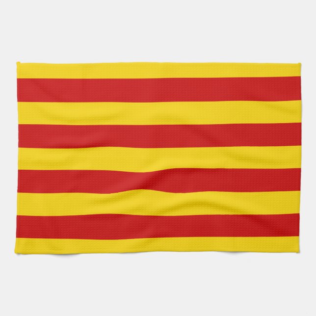 Paño De Cocina Bandera catalana y catalán - La Senyera (Horizontal)