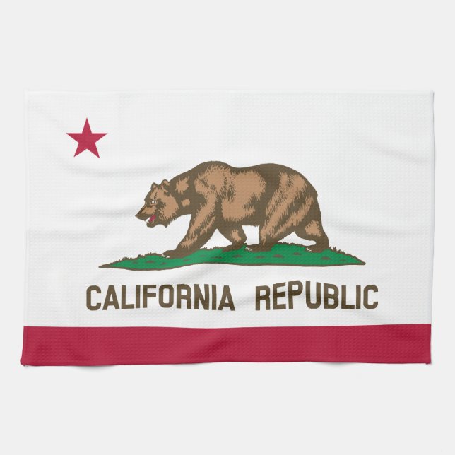 Paño De Cocina Bandera clásica del estado de California (Horizontal)
