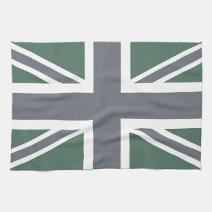 Paño De Cocina Bandera clásica gris de Union Jack Británicos