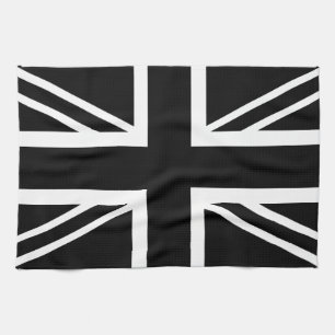 Paño De Cocina Bandera clásica negra y blanca de Union Jack