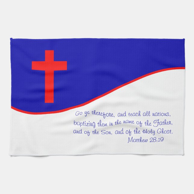 Paño De Cocina Bandera cristiana inspirada (Horizontal)