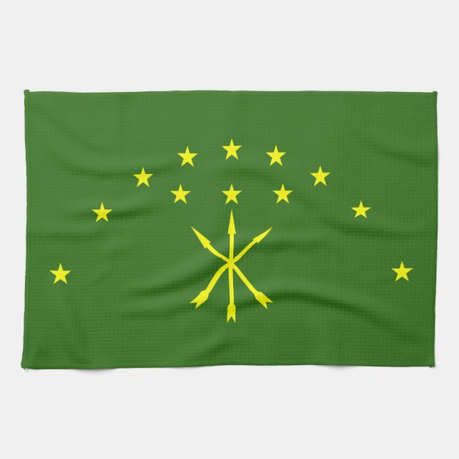 Paño De Cocina Bandera de Adygea Patriótica (Horizontal)