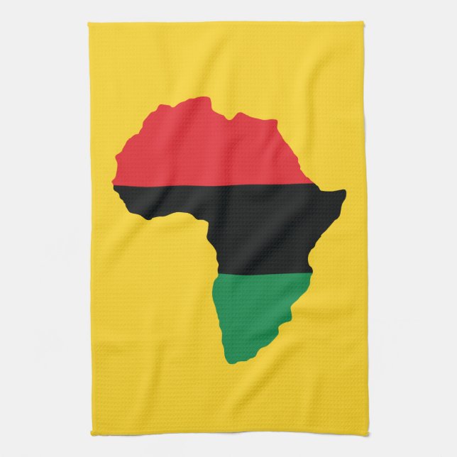 Paño De Cocina Bandera de África Roja, Negra y Verde (Vertical)