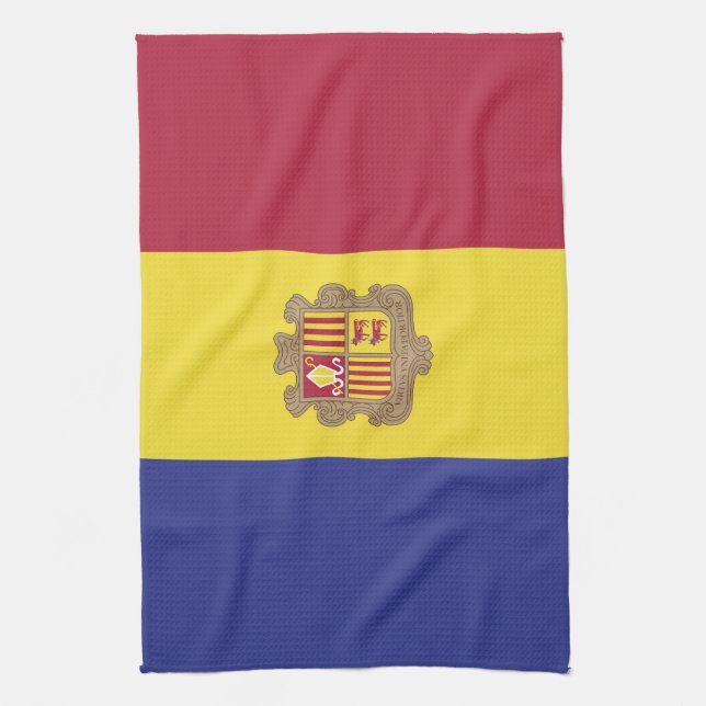 Paño De Cocina Bandera de Andorra (Vertical)