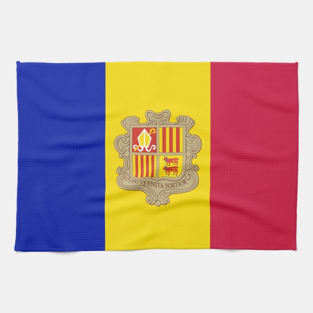 Paño De Cocina Bandera de Andorra Patriótica (Horizontal)