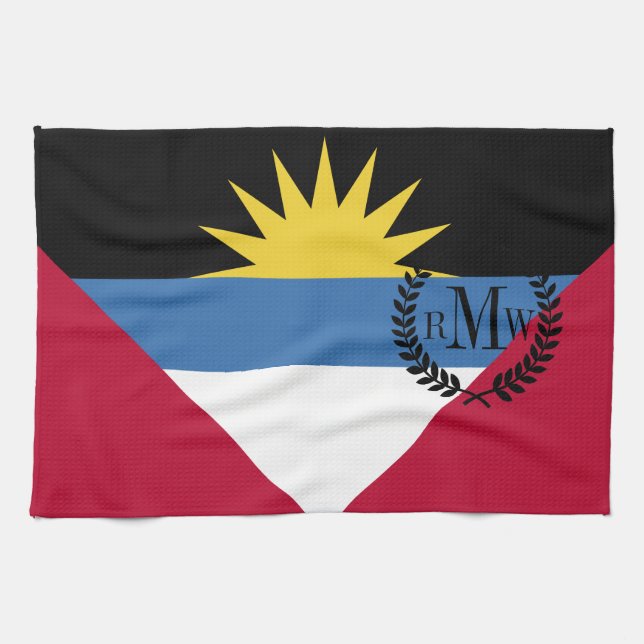 Paño De Cocina Bandera de Antigua y de Barbuda (Horizontal)