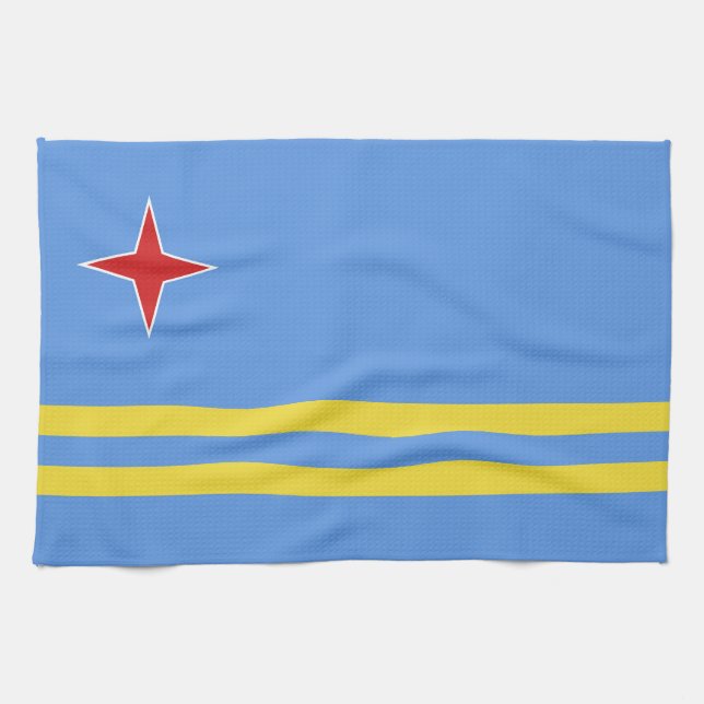 Paño De Cocina Bandera de Aruba (Horizontal)