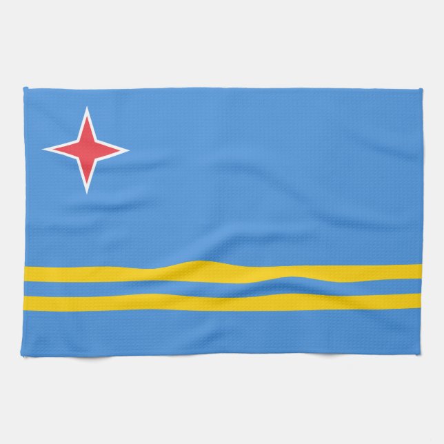 Paño De Cocina Bandera de Aruba Patriótica (Horizontal)