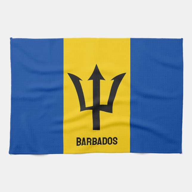 Paño De Cocina Bandera de Barbados (Horizontal)