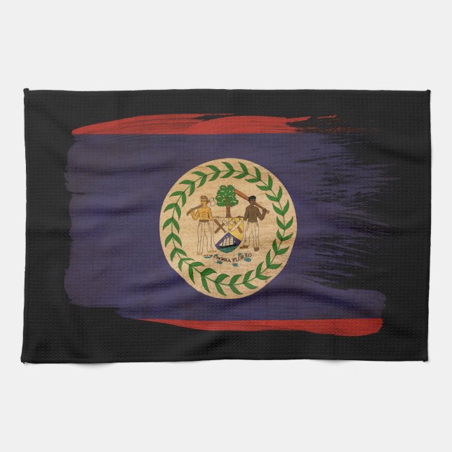 Paño De Cocina Bandera de Belice (Horizontal)