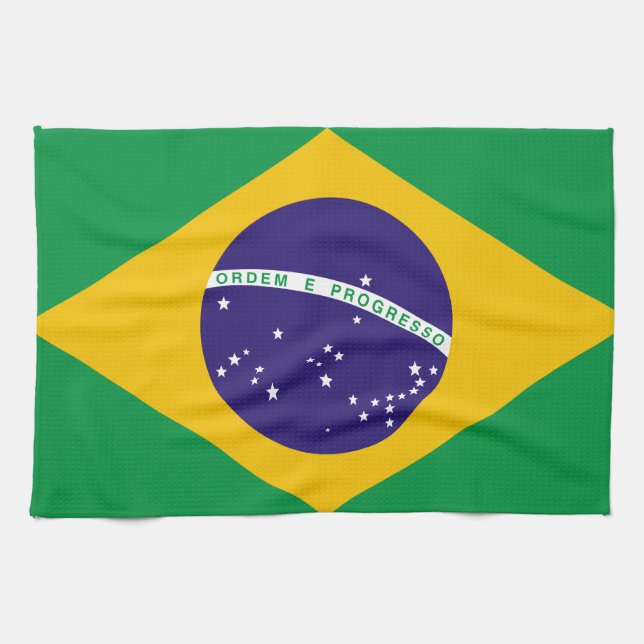 Paño De Cocina Bandera de Brasil (Horizontal)