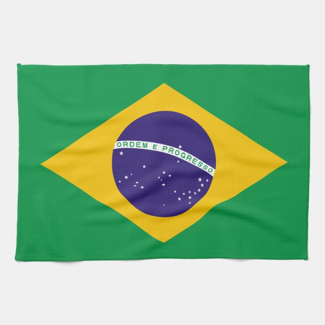 Paño De Cocina Bandera de Brasil (Horizontal)